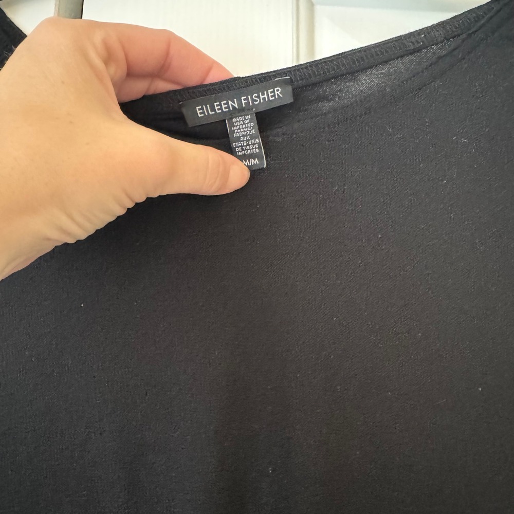 Eileen Fisher Womens Black Sleeveless Viscose Stretch Jersey Shift Dress Size M - Picture 4 of 5